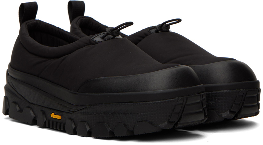 AMOMENTO Black Padded Platform Slippers