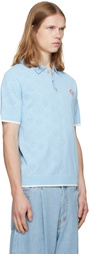 Casablanca Blue Pointelle Polo