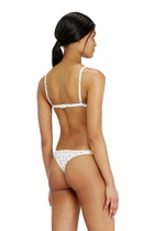 Diesel Thong in cotton with all-over floral print - Strings Womens in White
