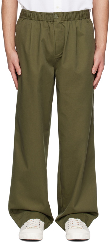 Photo: Fred Perry Green Wide-Leg Trousers