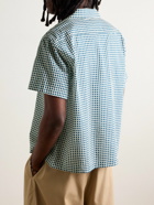 BODE - Hyannis Camp-Collar Checked Cotton-Voile Shirt - Blue