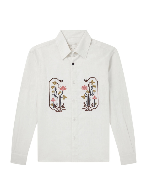 Photo: Kardo - Luis Embroidered Cotton Shirt - Neutrals