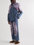 Paria Farzaneh - Space Rodeo Printed Shell-Panelled Twill Overshirt - Blue