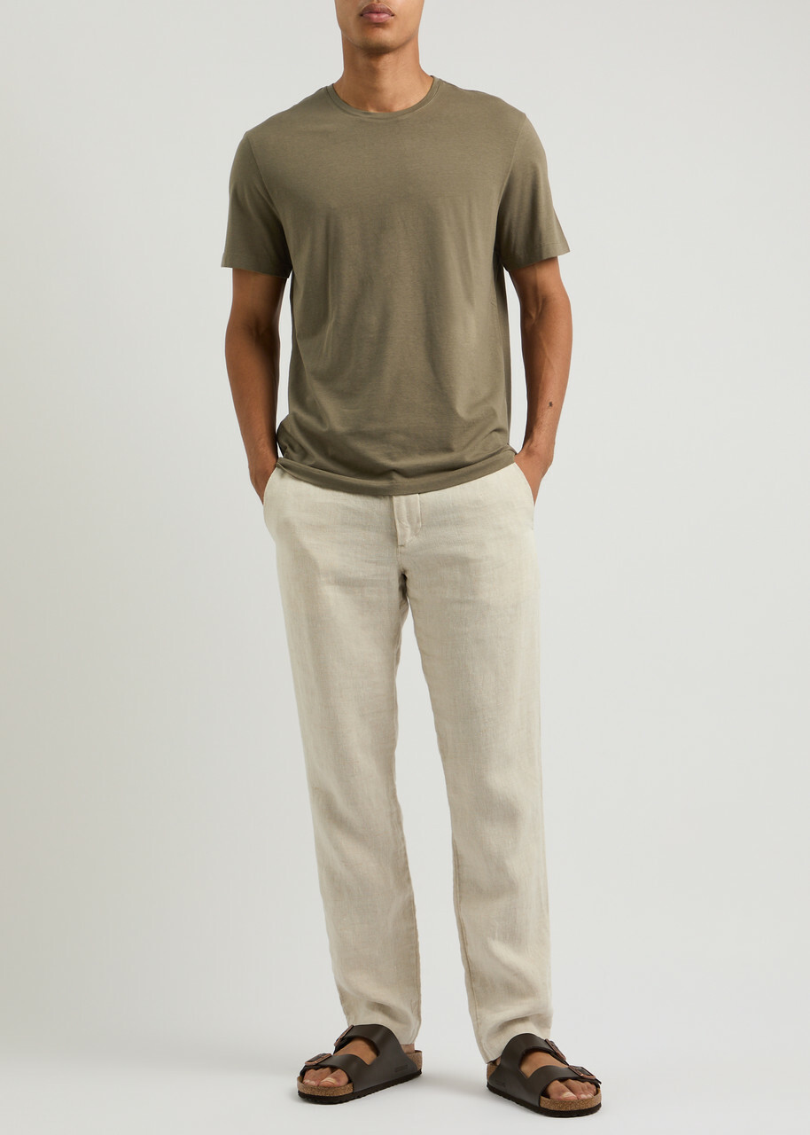 Paige Cash Stretch-jersey T-shirt Brown