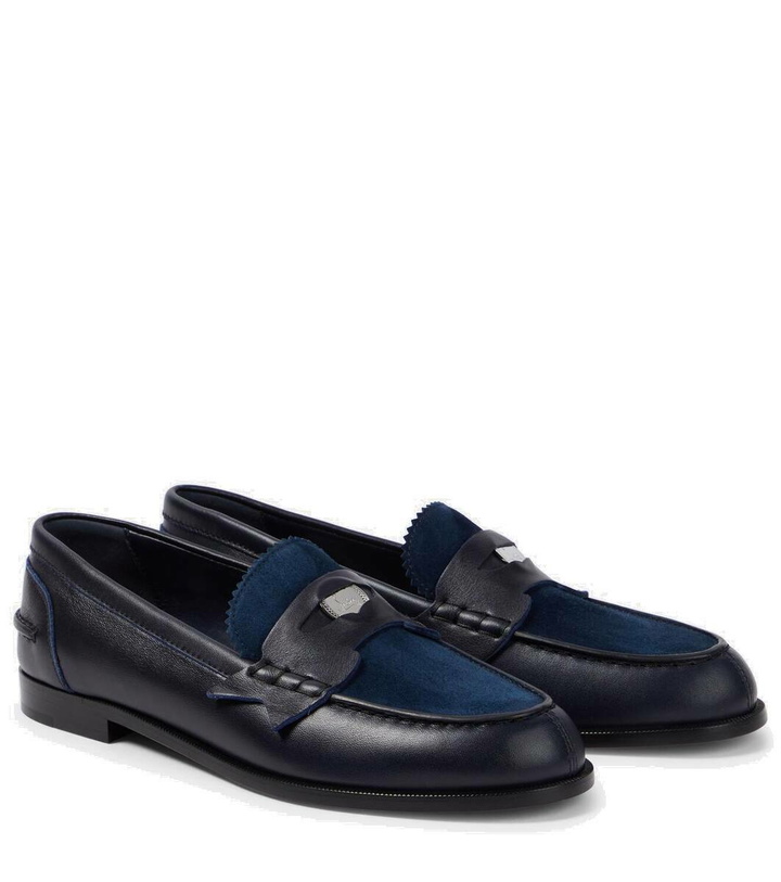 Photo: Christian Louboutin Penny suede-trimmed leather loafers