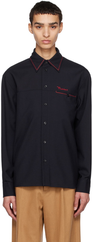 Photo: Marni Navy Embroidered Shirt