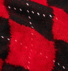 Alexander McQueen - Oversized Argyle Wool-Blend Sweater - Men - Red