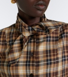Patou Bow-detail checked cotton shirt