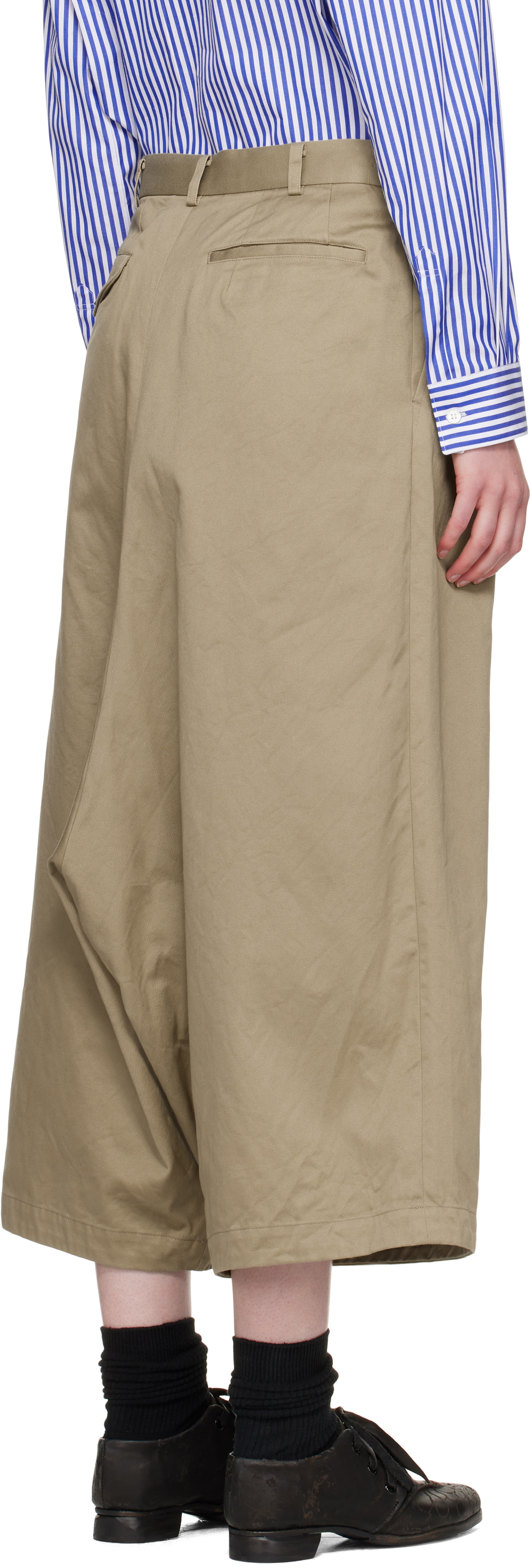 Comme des Garçons Comme des Garçons Khaki Cotton Twill Garment Washed Trousers