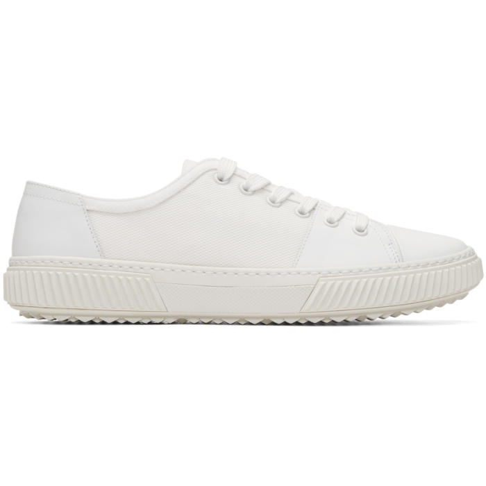 Photo: Prada White Leather and Canvas Sneakers