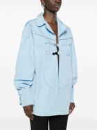 Sinead O'Dwyer Blue Pyjama Logo-Buckle Shirt