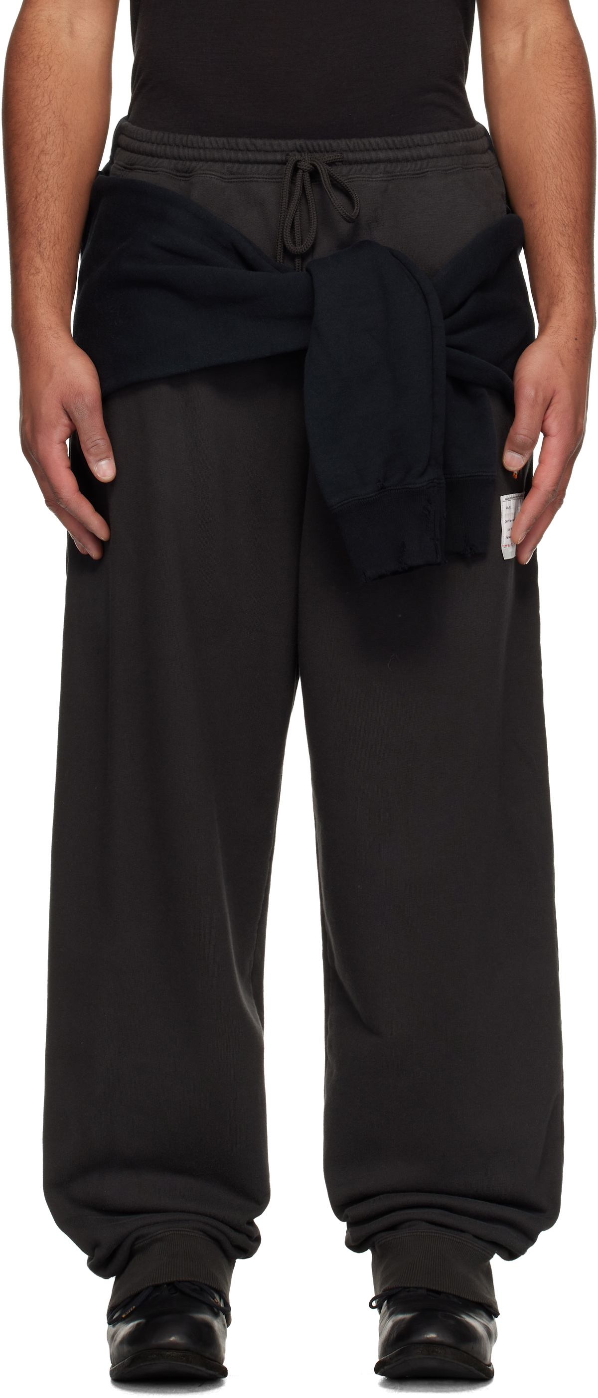 Maison MIHARA YASUHIRO Black Sweatshirt Combined Sweatpants