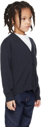 Stone Island Junior Kids Navy Cotton-Nylon Cardigan