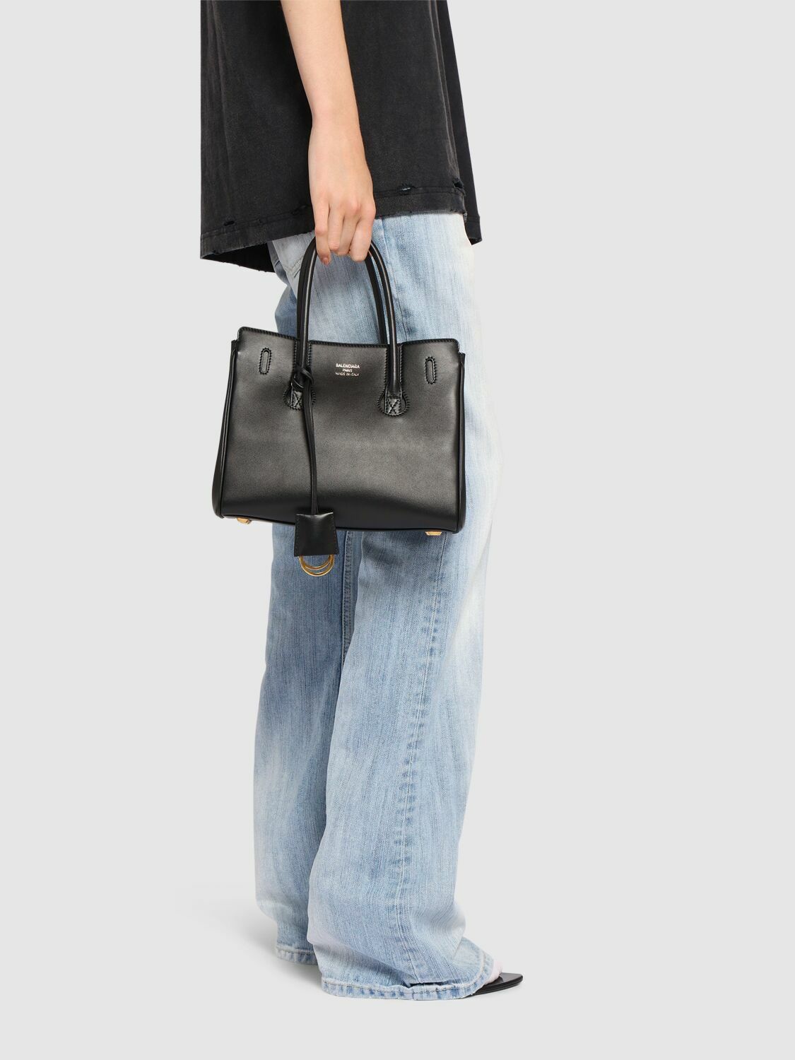 【BALENCIAGA】ミニハンプトンレザートップハンドルバッグ BALENCIAGA】ミニハンプトンレザートップハンドルバッグ