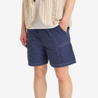 Folk Men's Lunar Shorts in Ink Blue Crinkle Canvas