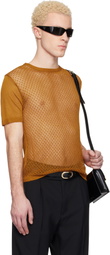 Ernest W. Baker Tan Open Knit Viscose T-shirt