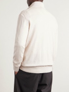 Hartford - Cotton and Cashmere-Blend Half-Zip Sweater - Neutrals