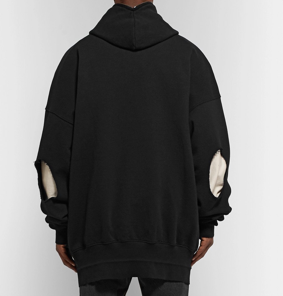 Vetements - Oversized Distressed Printed Fleece-Back Cotton-Jersey