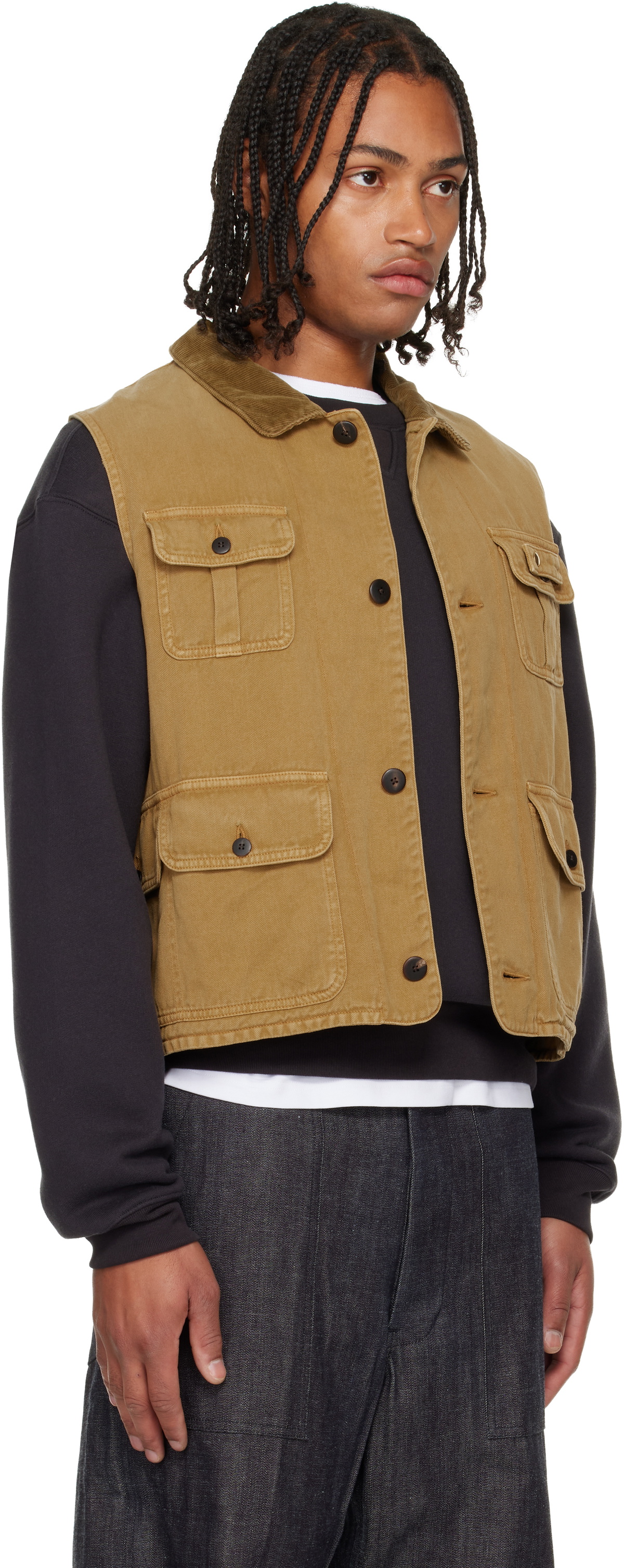 visvim Tan Matto Hunting Denim Vest Visvim