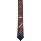 Valentino Garavani Orange & Navy Valentie Silk Jacquard Tie