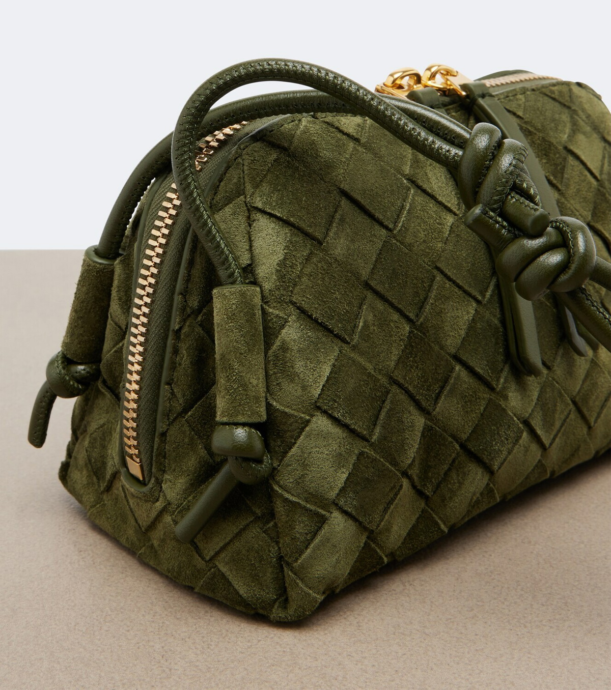 Bottega Veneta Concert Intrecciato Mini suede crossbody bag