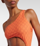 Gucci GG cutout one-shoulder swimsuit
