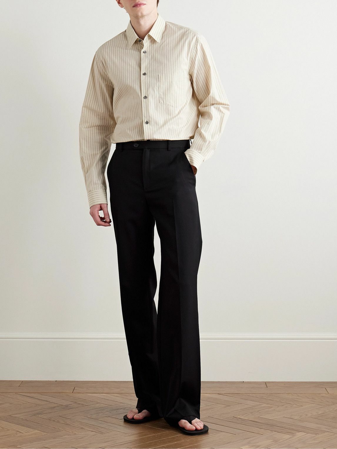 The Row - Ashford Striped Organic Cotton Shirt - Neutrals