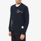 Thom Browne Men's Lobster Applique Crew Sweat in Navy