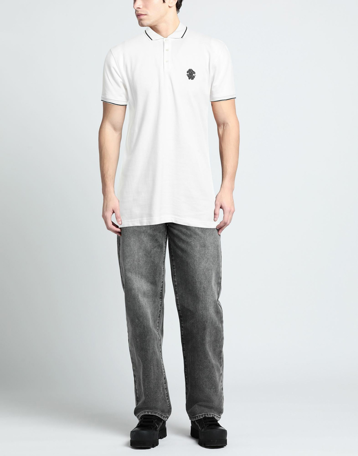 Roberto Cavalli Mens Polo shirt in White