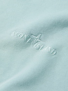 Stone Island - Logo-Embroidered Garment-Dyed Cotton-Jersey Sweatshirt - Blue