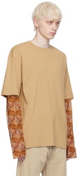 Dries Van Noten Taupe Layered Long Sleeve T-Shirt