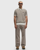 Thisisneverthat Striped Knit Polo Beige - Mens - Polos