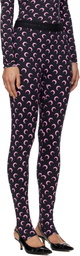 Marine Serre Black Recycled Moon Jersey Stirrup Leggings