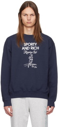 Sporty & Rich Navy Running Man Sweatshirt