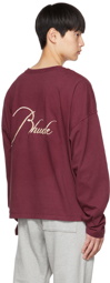 Rhude Burgundy Reverse Long Sleeve T-Shirt