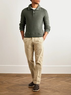 Brioni - Slim-Fit Ribbed Cotton Rollneck Sweater - Green