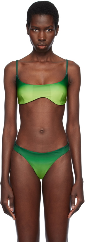 Photo: Casablanca Green Gradient Bikini Top