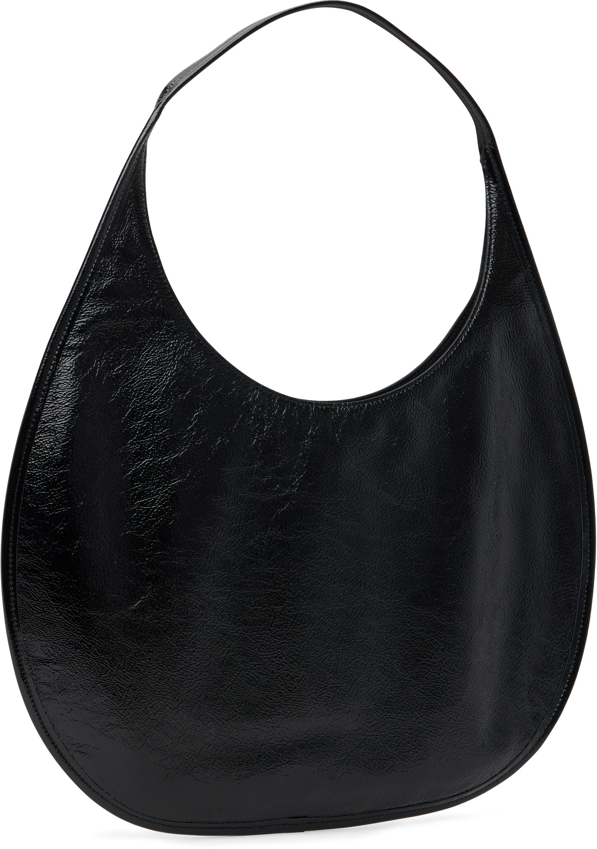Courrèges Black Holy Naplack Leather Tote
