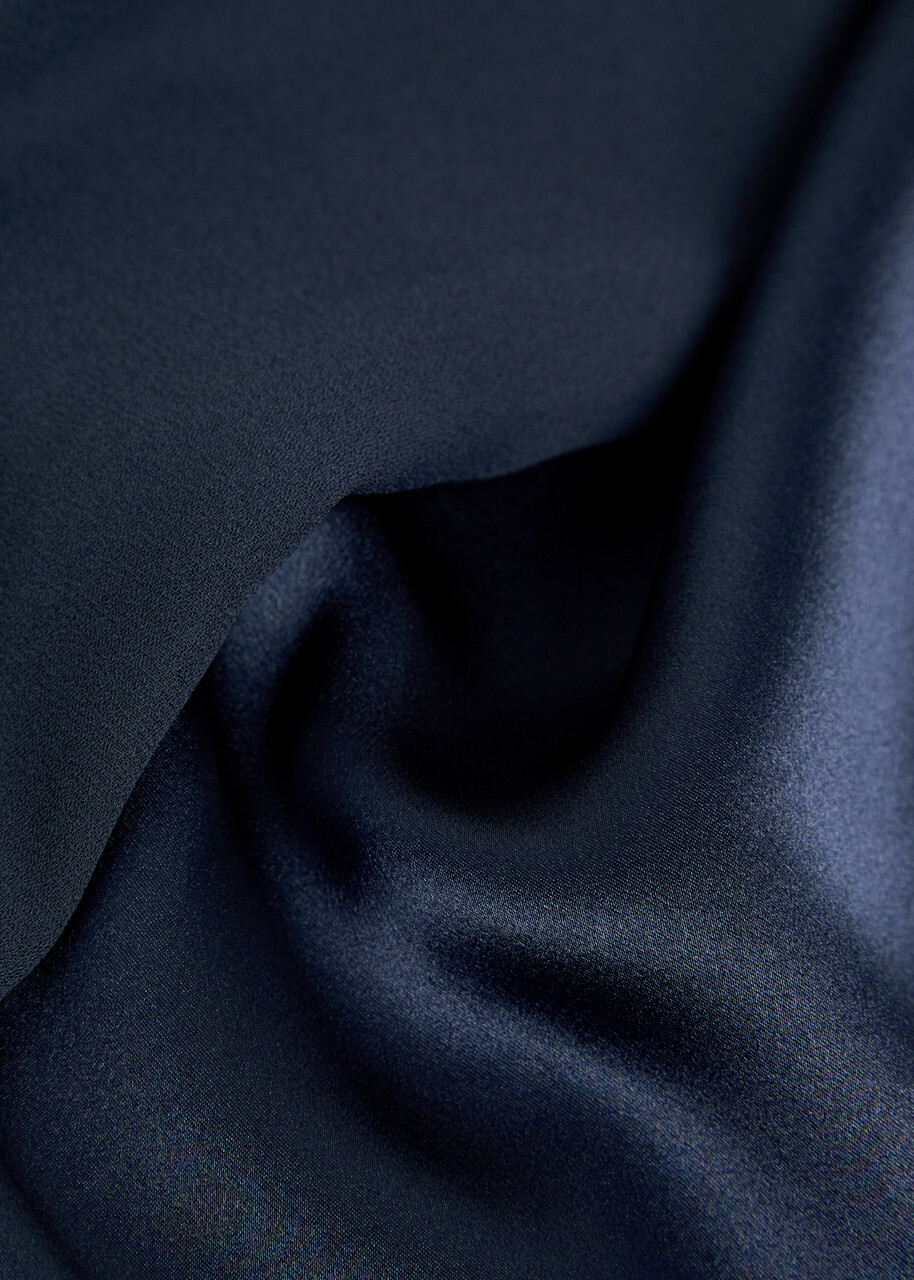 Reformation Lilibeth Cape-effect Silk Midi Dress Navy