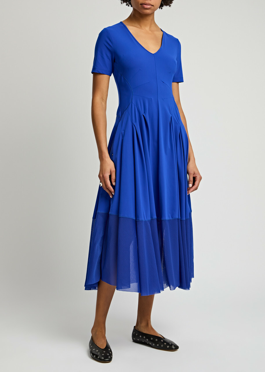 High Playtime Stretch-jersey Midi Dress Blue