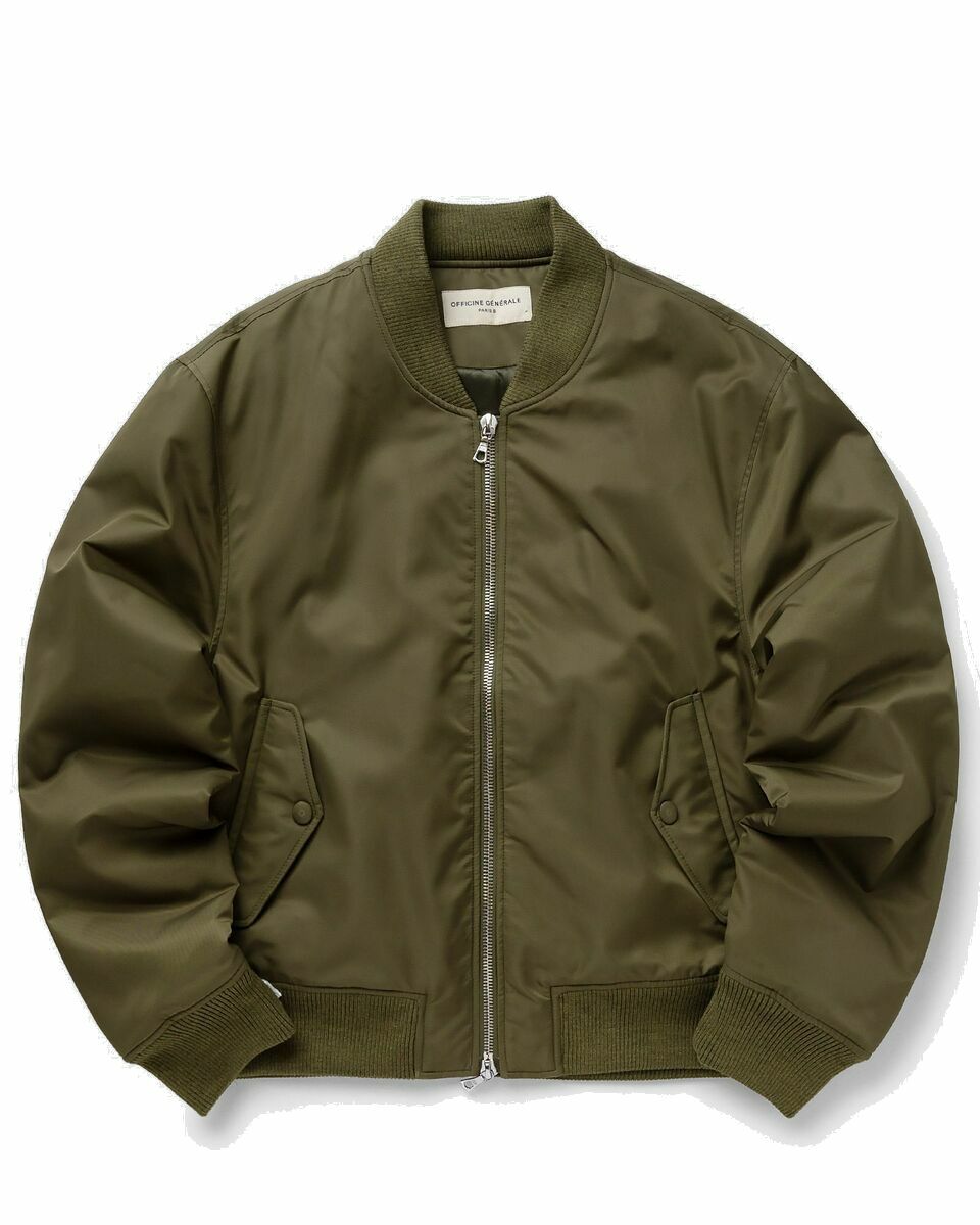 Photo: Officine Générale Winnie Bomber Itl Ny Twill Wr Outerwear Green - Mens - Bomber Jackets