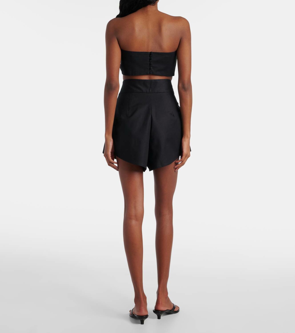 Adriana Degreas High-rise cotton-blend shorts