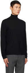 Theory Black Rib Trim Turtleneck