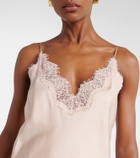 Róhe Lace-trimmed silk satin slip dress