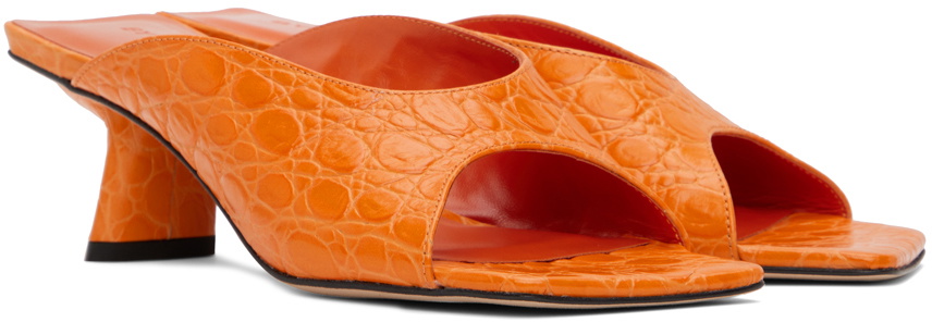 BY FAR Orange Huston Heeled Sandals By Far