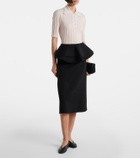 Plan C Ribbed-knit wool polo shirt