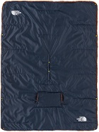 The North Face Navy & Orange Wawona Fuzzy Convertible Blanket