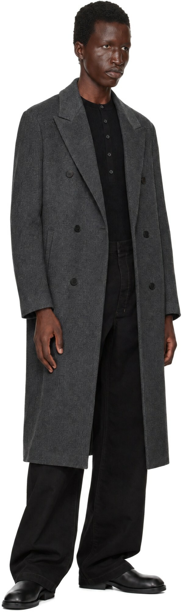 LE17SEPTEMBRE Gray Tailored Wool Double Breasted Coat