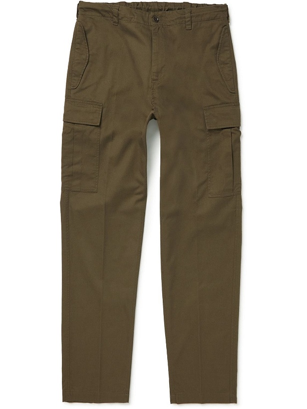 Photo: Aspesi - Straight-Leg Cotton-Gabardine Cargo Trousers - Green