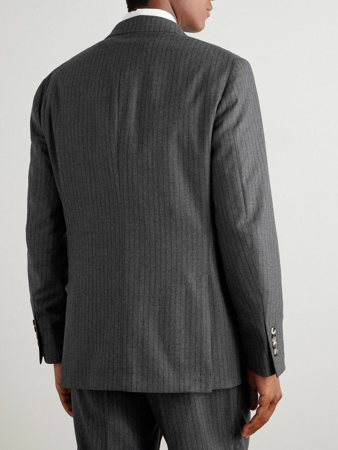 Brunello Cucinelli - Slim-Fit Pinstriped Wool-Felt Suit Jacket